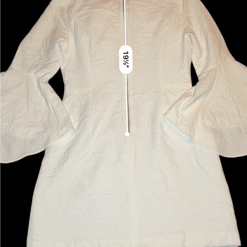 Lilly Pulitzer White Textured Bell Sleeve Mini - Picture 6 of 9